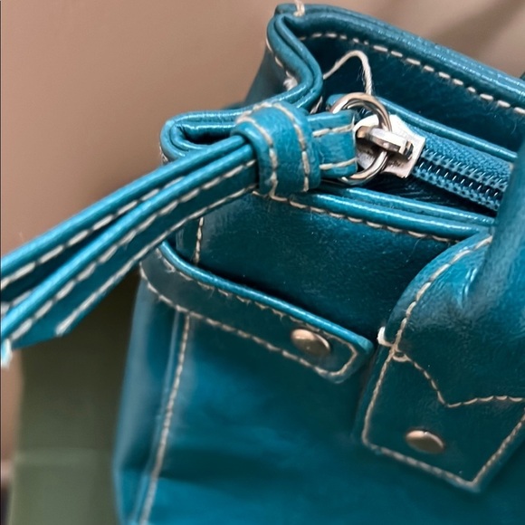Teal Faux Leather Women's Handbag - Picture 8 of 9